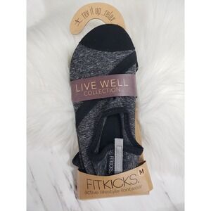 Fitkicks Women's Slip On Barefoot House Shoes Yoga Slippers MEDIUM 7/8 Black